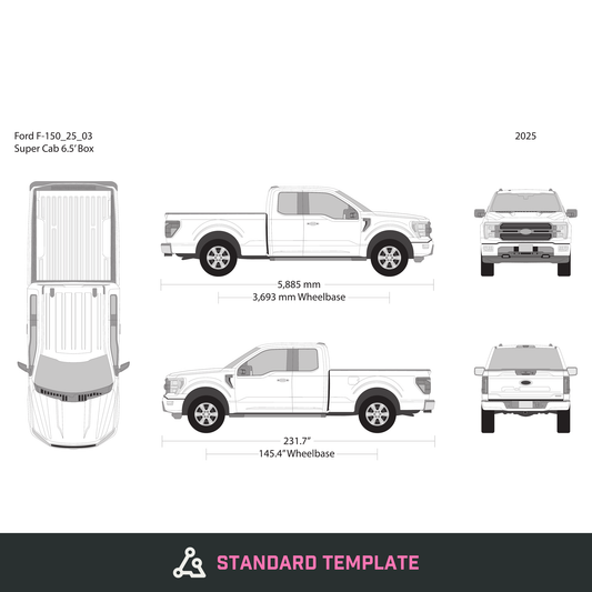 2025 Ford F-150 vector wrap template V03, Design-Ready PDF - GravBase