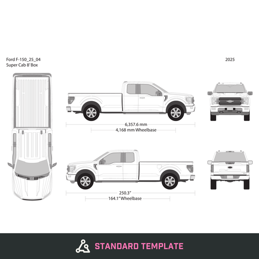 2025 Ford F-150 vector wrap template V04, Design-Ready PDF - GravBase
