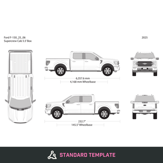2025 Ford F-150 vector wrap template V05, Design-Ready PDF - GravBase
