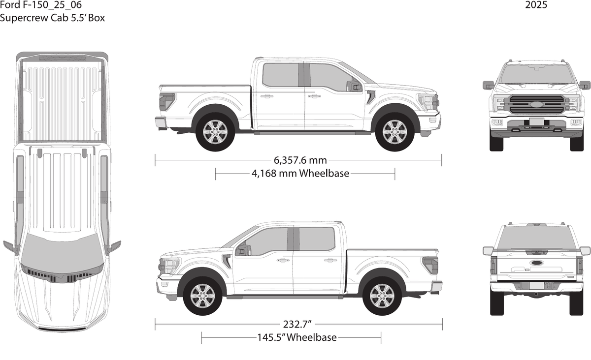 2025 Ford F-150 vector wrap template V05, Design-Ready PDF - GravBase