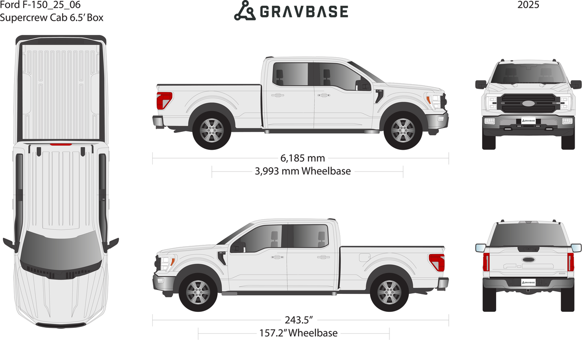 2025 Ford F-150 vector wrap template V06, Premium Full Color - GravBase