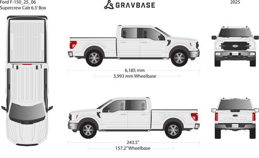 2025 Ford F-150 vector wrap template V06, Premium Full Color - GravBase