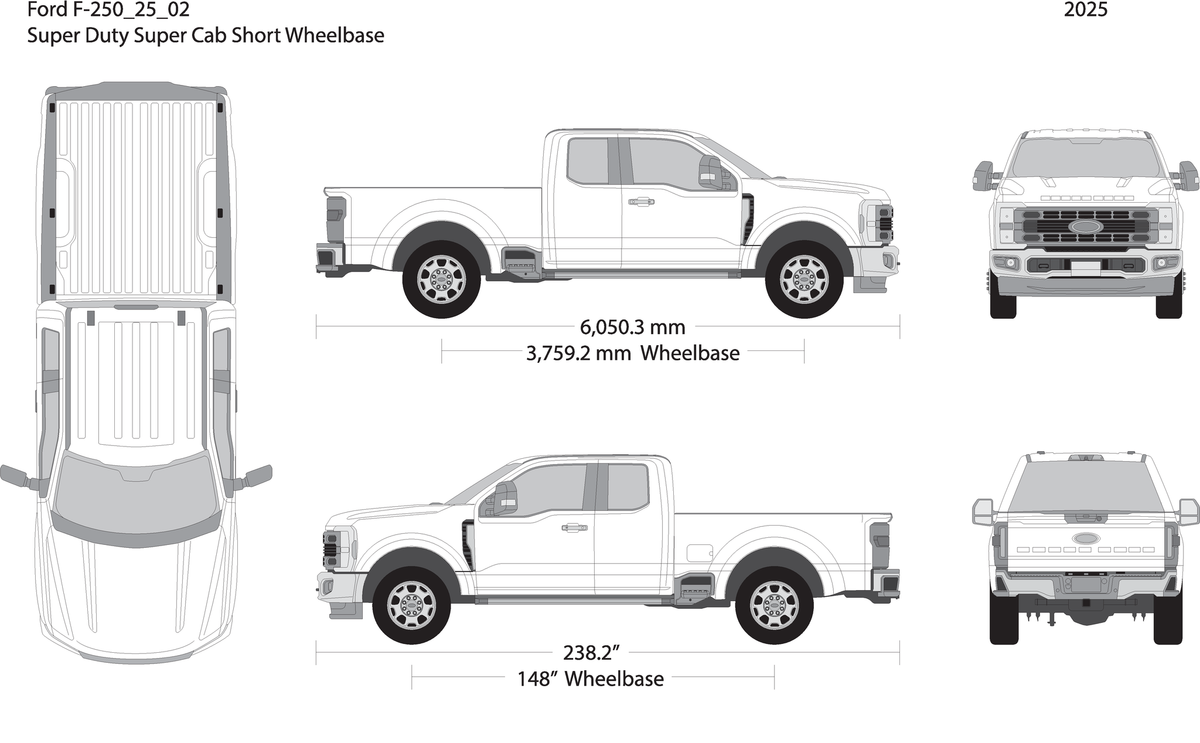 2025 Ford F 250 V02 Vehicle Wrap Template