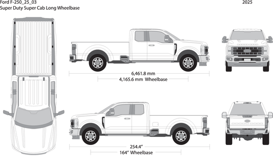 2025 Ford F 250 V03 Vehicle Wrap Template