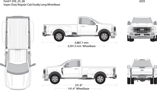 2025 Ford F 250 V06 Vehicle Wrap Template