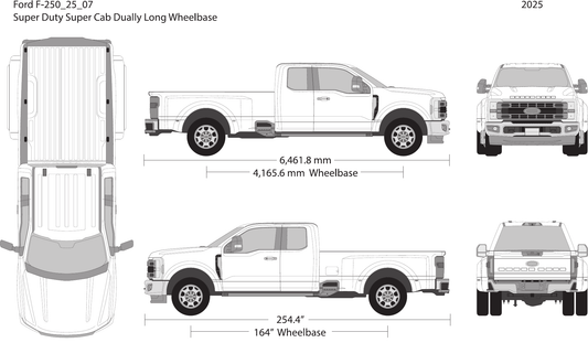 2025 Ford F-250 vector wrap template V07, Design-Ready PDF - GravBase