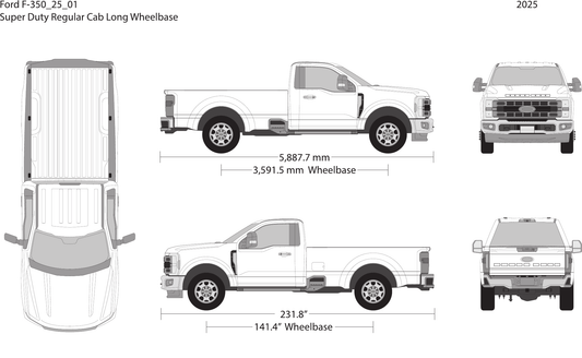 2025 Ford F-350 Vector Wrap Template - GravBase