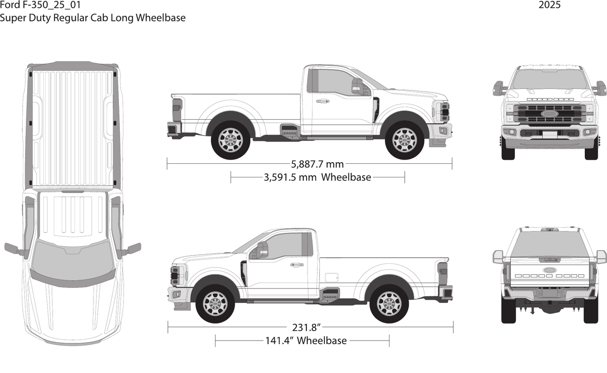 2025 Ford F-350 vector wrap template V01, Design-Ready PDF - GravBase