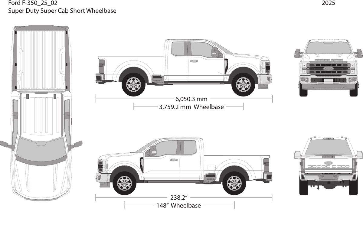 2025 Ford F-350 Vector Wrap Template - GravBase