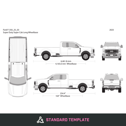 2025 Ford F-350 vector wrap template V03, Design-Ready PDF - GravBase
