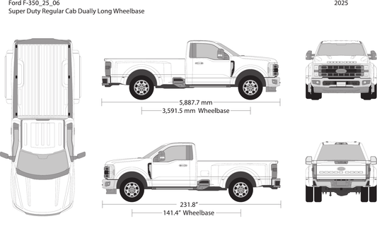 2025 Ford F-350 vector wrap template V06, Design-Ready PDF - GravBase