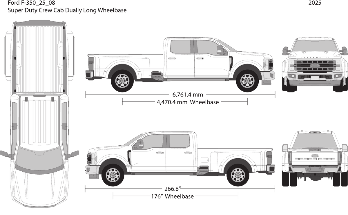 2025 Ford F-350 vector wrap template V08, Design-Ready PDF - GravBase