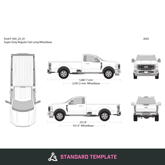 2025 Ford F-450 vector wrap template V01, Design-Ready PDF - GravBase