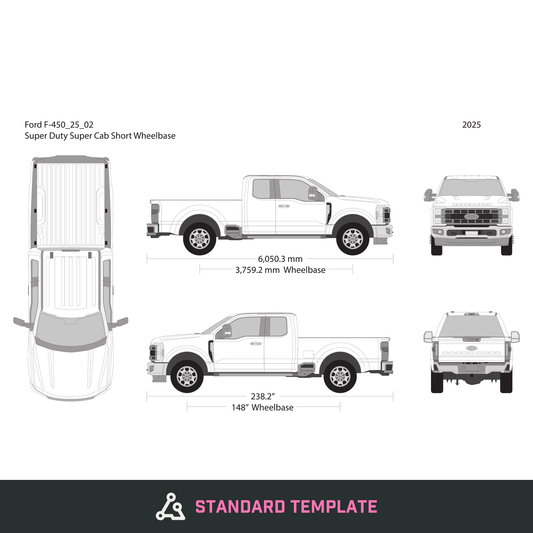 2025 Ford F-450 vector wrap template V02, Design-Ready PDF - GravBase