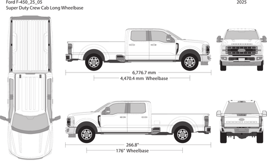 2025 Ford F-450 vector wrap template V05, Design-Ready PDF - GravBase
