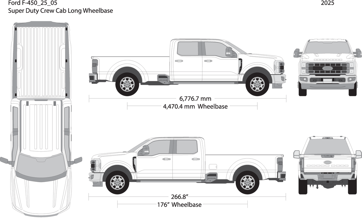 2025 Ford F 450 V05 Vehicle Wrap Template