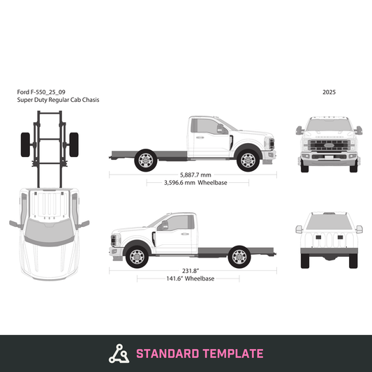 2025 Ford F-550 vector wrap template V09, Design-Ready PDF - GravBase