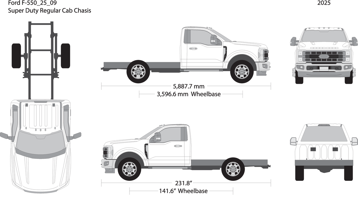 2025 Ford F 550 V09 Vehicle Wrap Template