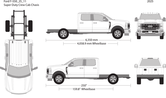 2025 Ford F-550 Vector Wrap Template - GravBase