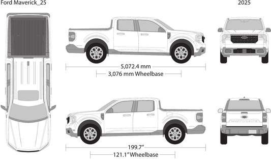 2025 Ford Maverick vector wrap template, Design-Ready PDF - GravBase