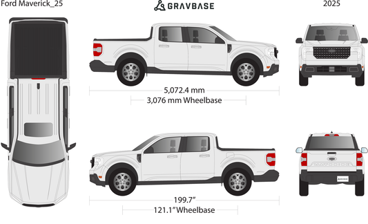 2025 Ford Maverick vector wrap template, Premium Full Color - GravBase
