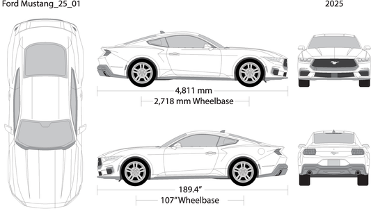 2025 Ford Mustang V01 Vehicle Wrap Template