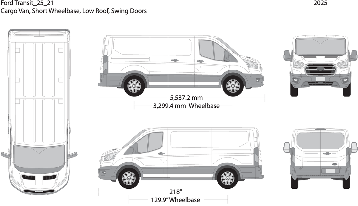 2025 Ford Transit Swing Doors V21 Vehicle Wrap Template