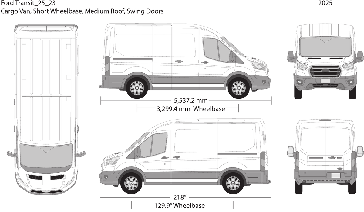 2025 Ford Transit Swing Doors vector wrap template V23, Design-Ready PDF - GravBase
