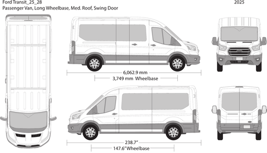 2025 Ford Transit Swing Doors vector wrap template V28, Design-Ready PDF - GravBase