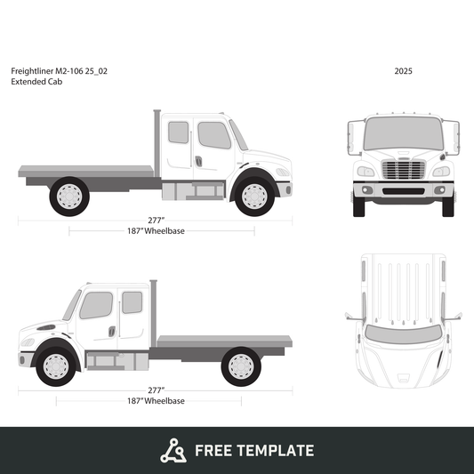 2025 Freightliner M2-106 free vector vehicle wrap template - GravBase