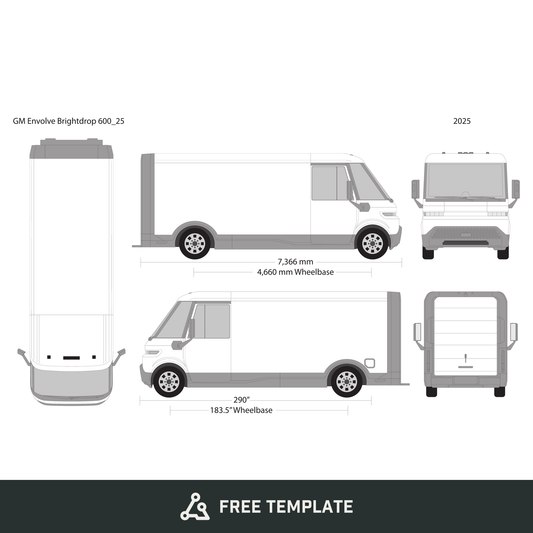 2025 GM Envolve Brightdrop 600 free vector vehicle wrap template - GravBase