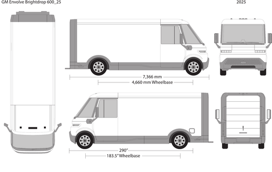 2025 GM Envolve Brightdrop 600 vector wrap template, Design-Ready PDF - GravBase