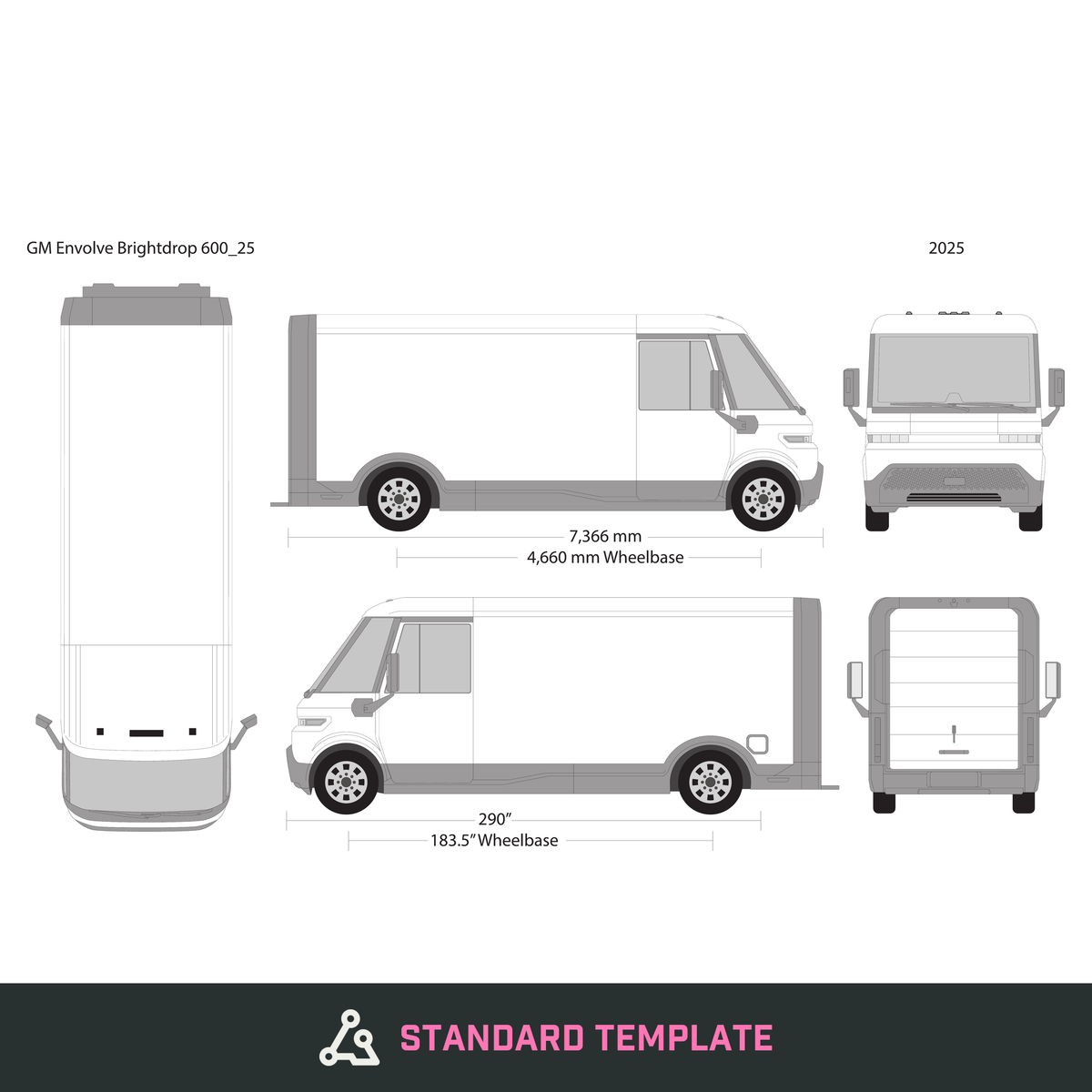 2025 GM Envolve Brightdrop 600 vector wrap template, Design-Ready PDF - GravBase