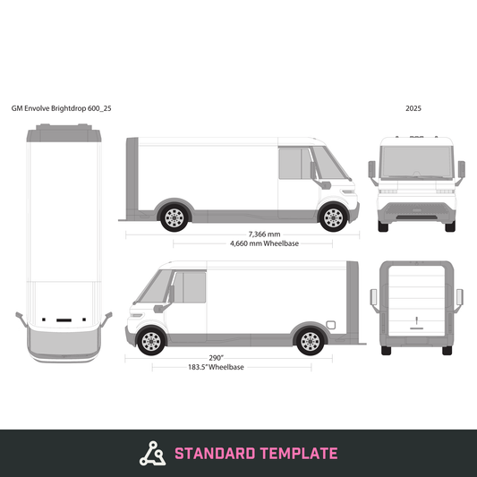 2025 GM Envolve Brightdrop 600 vector wrap template, Design-Ready PDF - GravBase