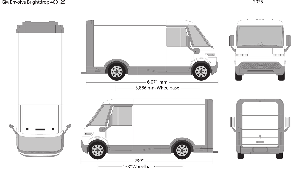 2025 Gm Envolve Brightdrop vector wrap template, Design-Ready PDF - GravBase
