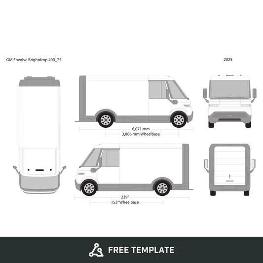 2025 Gm Envolve Brightdrop free vector vehicle wrap template - GravBase