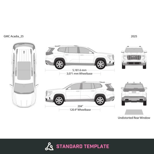 2025 GMC Acadia vector wrap template, Design-Ready PDF - GravBase