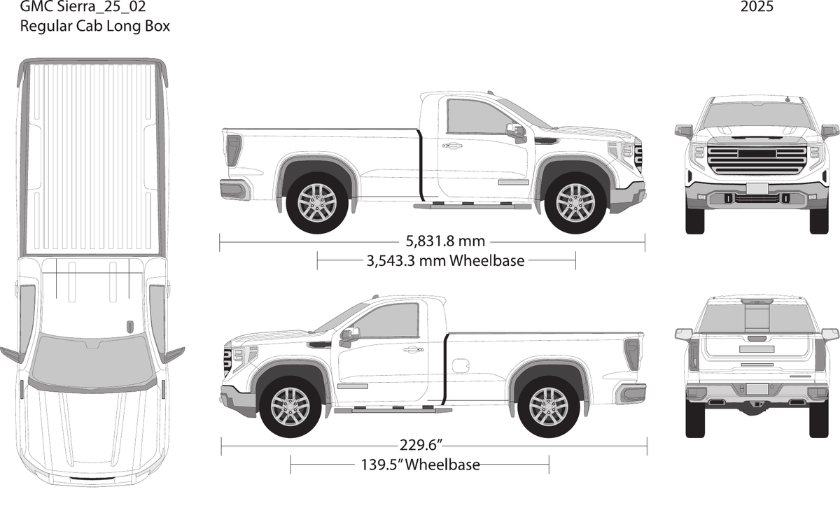 2025 GMC Sierra 1500 vector wrap template V02, Design-Ready PDF - GravBase
