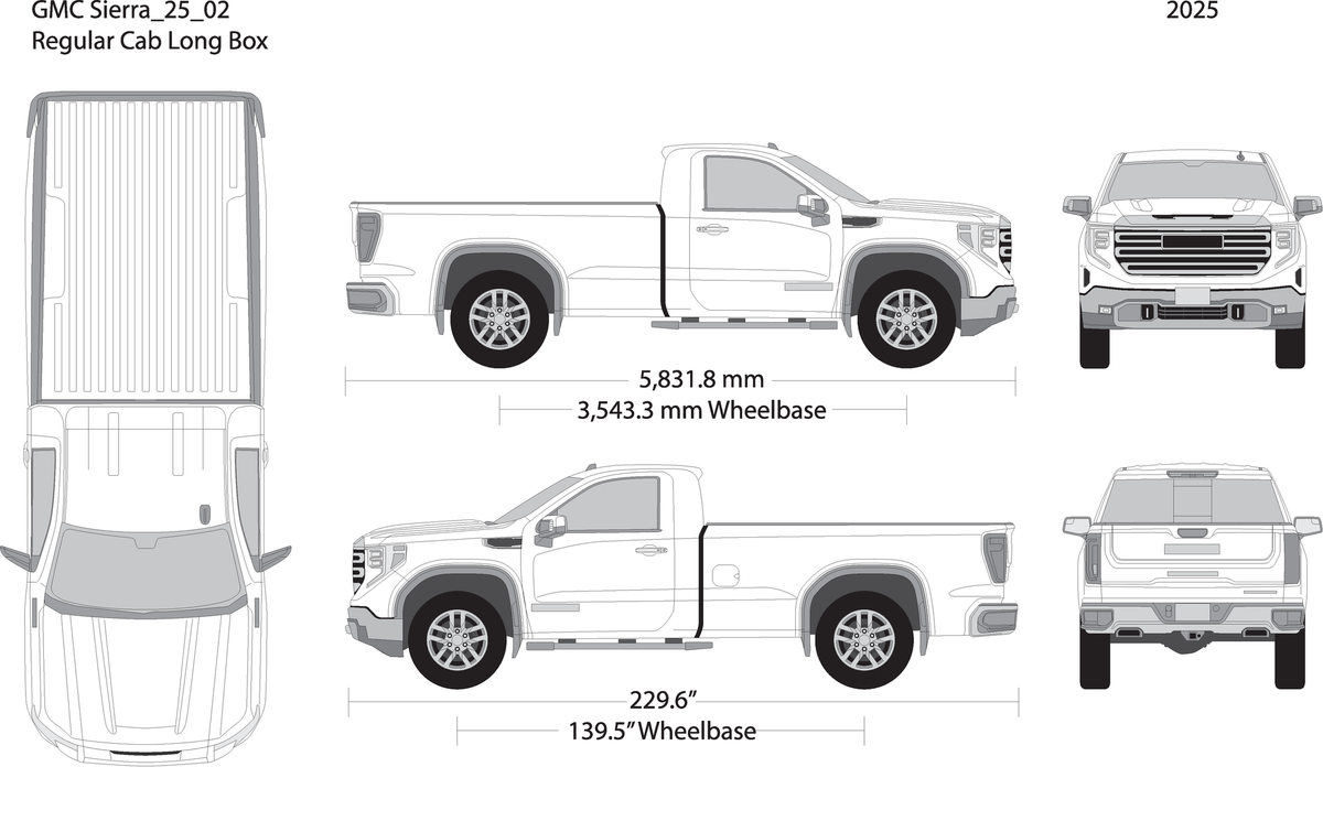 2025 Gmc Sierra 1500 V02 Vehicle Wrap Template