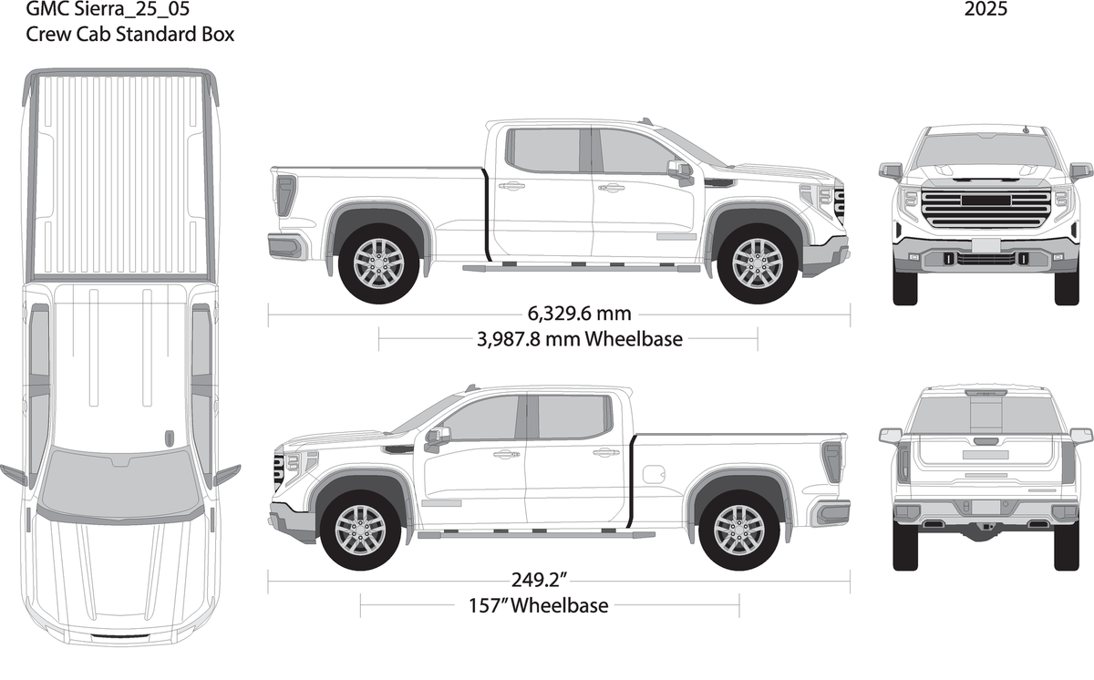 2025 Gmc Sierra 1500 V05 Vehicle Wrap Template