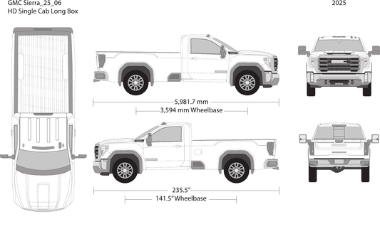 2025 GMC Sierra 2500-3500 HD vector wrap template V06, Design-Ready PDF - GravBase