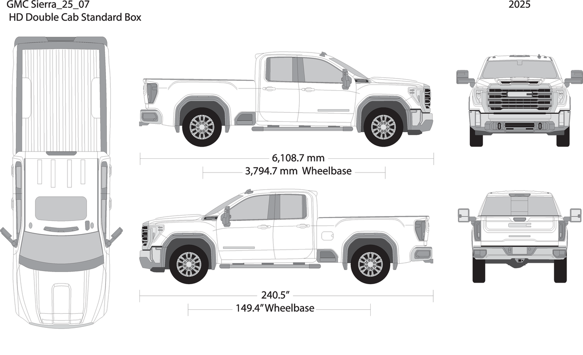 2025 Gmc Sierra 2500 3500 Hd V07 Vehicle Wrap Template