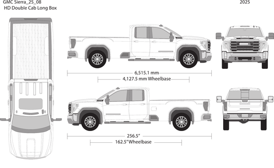 2025 GMC Sierra 2500-3500 HD vector wrap template V08, Design-Ready PDF - GravBase