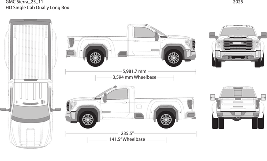 2025 GMC Sierra 2500-3500 HD vector wrap template V11, Design-Ready PDF - GravBase