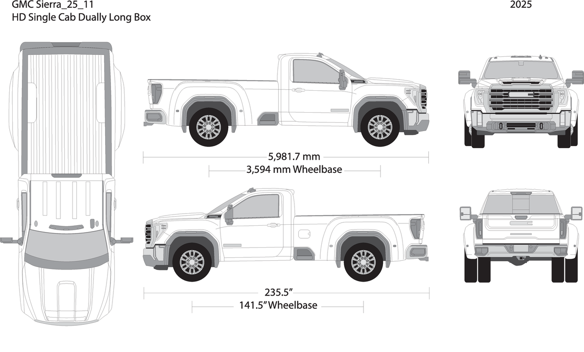 2025 Gmc Sierra 2500 3500 Hd V11 Vehicle Wrap Template