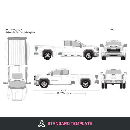 2025 GMC Sierra 2500-3500 HD vector wrap template V12, Design-Ready PDF - GravBase