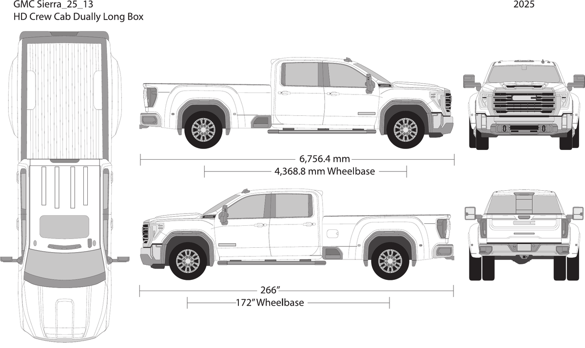 2025 GMC Sierra 2500-3500 HD vector wrap template V13, Design-Ready PDF - GravBase
