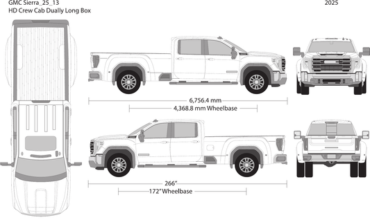 2025 GMC Sierra 2500-3500 HD vector wrap template V13, Design-Ready PDF - GravBase