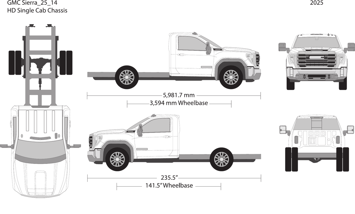 2025 GMC Sierra 2500-3500 HD vector wrap template V14, Design-Ready PDF - GravBase