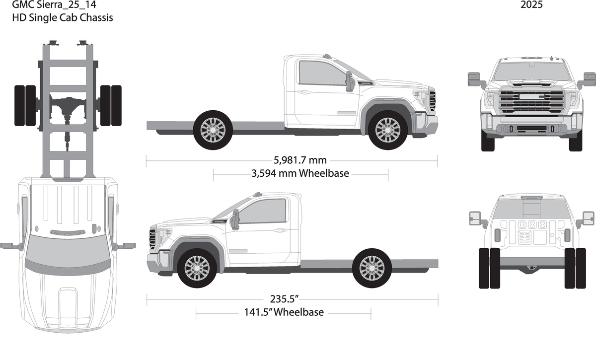 2025 Gmc Sierra 2500 3500 Hd V14 Vehicle Wrap Template